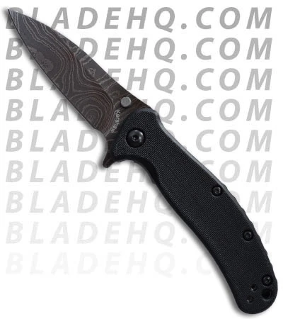Kershaw Zing Liner Lock Knife Black (3" Damascus) 1735DAM 3 Kershaw Zing Liner Lock Knife Black (3" Damascus) 1735DAM