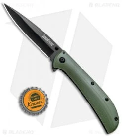 Kershaw Al Mar AM-4 Assisted Opening Knife Green G-10 (3.5" Black) 2330GRNBLK -Blade HQ Kershaw Al Mar AM 4 Green G 10 Black 2330GRNBLK BHQ 71077 jr bottlecap 1