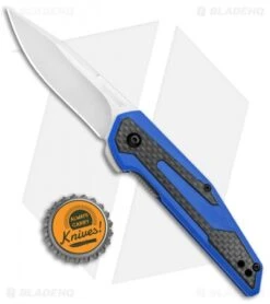 Kershaw Anso Fraxion Liner Lock Knife CF/Blue G-10 (2.75" Satin) 1160BLU -Blade HQ Kershaw Anso Fraxion LL CF Blue G 10 1160BLU BHQ 79684 jr bottlecap