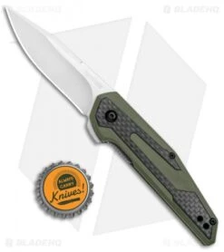 Kershaw Anso Fraxion Liner Lock Knife CF/OD Green G-10 (2.75" Satin) 1160OL -Blade HQ Kershaw Anso Fraxion LL CF Green G 10 1160OL BHQ 79686 jr bottlecap