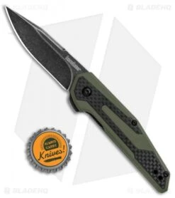 Kershaw Anso Fraxion Liner Lock Knife CF/OD Green G-10 (2.75" Black SW) 1160OLBW -Blade HQ Kershaw Anso Fraxion LL CF Green G 10 Black SW 1160OLBW BHQ 79687 jr bottlecap
