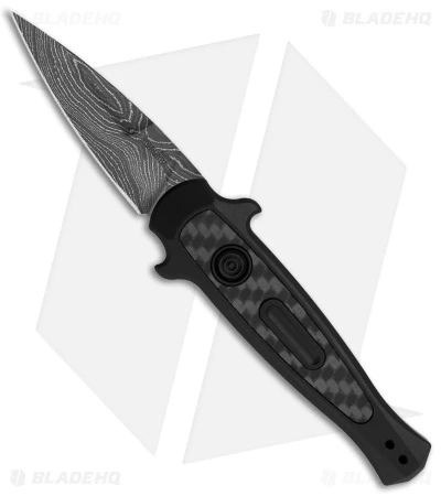 Kershaw Auto Launch 12 Mini Stiletto Button Lock Knife Black (2.5" Damascus) 3 Kershaw Auto Launch 12 Mini Stiletto Button Lock Knife Black (2.5" Damascus)