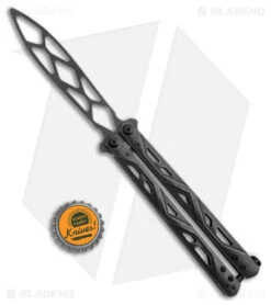 Kershaw Balanza Butterfly Trainer Knife Black SW (4.25" Black SW) 4950TR -Blade HQ Kershaw Balanza Knife Black SW BHQ 178512 jr bottlecap