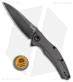 Kershaw Bareknuckle Sub Frame Lock Knife Gray Al (3.5" Damascus) 7777DAM -Blade HQ Kershaw Bareknuckle Sub FL Gray Al Damascus 7777DAM BHQ 103079 jr bottlecap