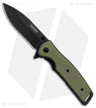Kershaw Bevy Assisted Opening Knife OD Green G-10 (3.5" Blackwash) 3 Kershaw Bevy Assisted Opening Knife OD Green G-10 (3.5" Blackwash)