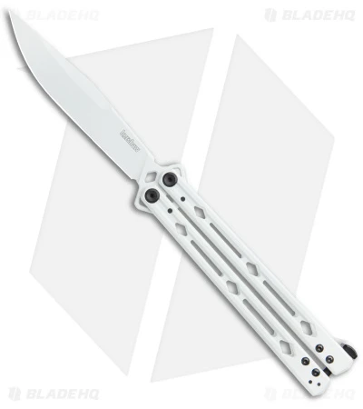 Kershaw Stormtrooper White Lucha Balisong Butterfly Knife (4.5" White) Blade HQ 3 Kershaw Stormtrooper White Lucha Balisong Butterfly Knife (4.5" White) Blade HQ