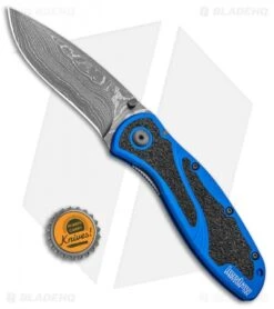 Kershaw Blur Assisted Opening Knife Blue Aluminum (3.375" Damascus) 1670NBDAM 10 Kershaw Blur Assisted Opening Knife Blue Aluminum (3.375" Damascus) 1670NBDAM -Blade HQ Kershaw Blur Assisted Opening Knife Blue Aluminum Damascus 1670NBDAM BHQ 107880 kp bottlecap jr
