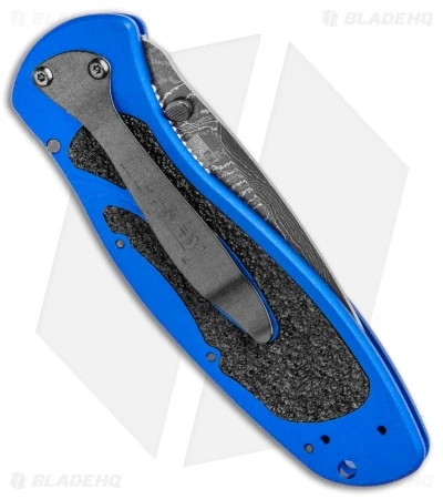 Kershaw Blur Assisted Opening Knife Blue Aluminum (3.375" Damascus) 1670NBDAM 5 Kershaw Blur Assisted Opening Knife Blue Aluminum (3.375" Damascus) 1670NBDAM - Image 3