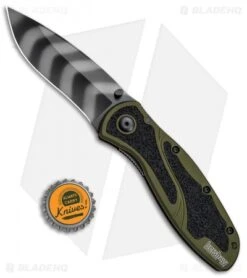 Kershaw Blur Assisted Opening Knife OD Green (3.375" Tiger Stripe) 1670OLTS -Blade HQ Kershaw Blur OD Green Tiger Stripe 1670OLTS BHQ 55587 jr bottlecap 2