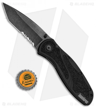 Kershaw Blur Tanto Assisted Opening Knife Black (3.375" BlackWash Serr) 6 Kershaw Blur Tanto Assisted Opening Knife Black (3.375" BlackWash Serr) - Image 4