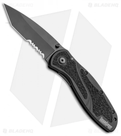 Kershaw Blur Tanto Assisted Opening Knife Black (3.375" Black Serr) 1670TBLKST 3 Kershaw Blur Tanto Assisted Opening Knife Black (3.375" Black Serr) 1670TBLKST