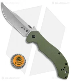 Kershaw Emerson CQC-10K Frame Lock Knife OD Green G-10 (3.5" Stonewash) 6030 -Blade HQ Kershaw CQC 10K FL OD Green G 10 SW 6030 BHQ 52196 jr bottlecap