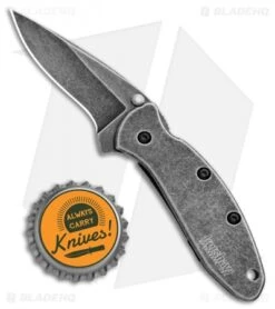 Kershaw Chive Assisted Opening Knife (1.94" Blackwash) 1600 -Blade HQ Kershaw Chive Assisted Opening Blackwash KS1600BLKBW BHQ 100765 jr bottlecap