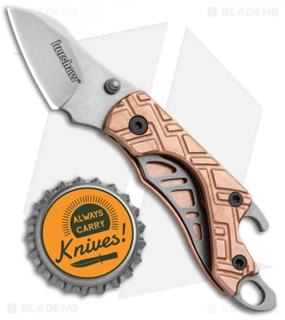 Kershaw Copper Cinder Keychain Knife Bottle Opener (1.4" Stonewash) 1025Cu 6 Kershaw Copper Cinder Keychain Knife Bottle Opener (1.4" Stonewash) 1025Cu - Image 4