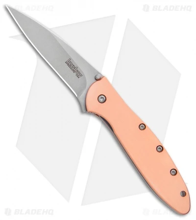 Kershaw Copper Leek Assisted Opening Knife (3" Stonewash) 1660CU 3 Kershaw Copper Leek Assisted Opening Knife (3" Stonewash) 1660CU