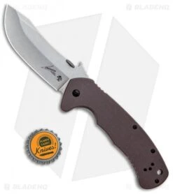 Kershaw CQC-11K D2 Frame Lock Knife Brown G-10 (3.5" Stonewash) 6031D2 -Blade HQ Kershaw Emerson CQC 11K D2 FL Brown G 10 SW 6031D2 BHQ 101840 jr bottlecap