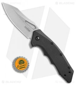 Kershaw Flitch Assisted Opening Knife Black GFN (3.25" Stonewash) 3930 -Blade HQ Kershaw Flitch black GFN sw 3930 BHQ 52175 jr bottlecap 2