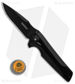 Kershaw Flythrough Frame Lock Knife (3" Black) 1988 -Blade HQ Kershaw Flythrough Black BHQ 80578 er bottlecap