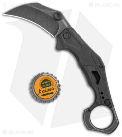 Kershaw Outlier Assisted Karambit Knife Black GRN (2.5" Black Stonewash) 2064 -Blade HQ Kershaw Karambit Black Dark SW jr bottlecap