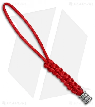 Kershaw Knives Tied Red Paracord Lanyard + Kershaw Bead 3 Kershaw Knives Tied Red Paracord Lanyard + Kershaw Bead