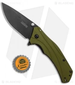 Kershaw Knockout Assisted Opening Knife Olive (3.25" Black) 1870OLBLK -Blade HQ Kershaw Knockout Assited Olive Black 1870OLBLK BHQ 21525 jr bottlecap