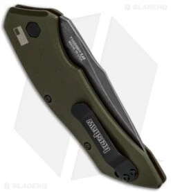 Kershaw Launch 1 Automatic Knife Olive Green Aluminum (3.4" BlackWash) 7100OLBW 11 Kershaw Launch 1 Automatic Knife Olive Green Aluminum (3.4" BlackWash) 7100OLBW -Blade HQ Kershaw Launch 1 Automatic Olive Green Aluminum BlackWash 7100OLBW BHQ 91250 jr side