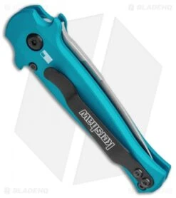 Kershaw Launch 12 Mini Stiletto Automatic Knife Teal (2.5" Stonewash) 8 Kershaw Launch 12 Mini Stiletto Automatic Knife Teal (2.5" Stonewash) -Blade HQ Kershaw Launch 12 CA Legal Stiletto Auto Teal SW KER7125TEALSW BHQ 115102 jr side