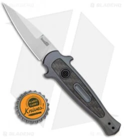 Kershaw Launch 12 Mini Stiletto Automatic Knife Gray/CF (2.5" Stonewash) 7125GRY -Blade HQ Kershaw Launch 12 Mini Stiletto Auto Gray CF SW KER7125GRY BHQ 114043 jr bottlecap