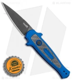 Kershaw Launch 12 Mini Stiletto Automatic Knife Blue/CF (2.5" Black) 7125BLUBLK 9 Kershaw Launch 12 Mini Stiletto Automatic Knife Blue/CF (2.5" Black) 7125BLUBLK -Blade HQ Kershaw Launch 12 Mini Stiletto Automatic Knife Blue 2.5 Black 7125BLUBLK BHQ 117960 LS Spine