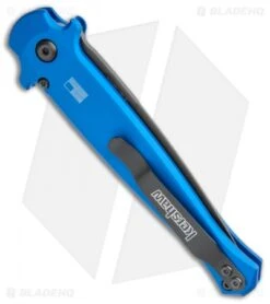 Kershaw Launch 8 Stiletto Automatic Knife Blue/CF (3.5" Stonewash) -Blade HQ Kershaw Launch 8 Stiletto Auto Blue CF Black BHQ 111460 jr side