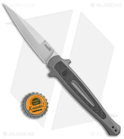 Kershaw Launch 8 Stiletto Automatic Knife Gray/CF (3.5" Stonewash) 7150 9 Kershaw Launch 8 Stiletto Automatic Knife Gray/CF (3.5" Stonewash) 7150 -Blade HQ Kershaw Launch 8 Stiletto Auto Gray CF SW BHQ 94067 jr bottlecap