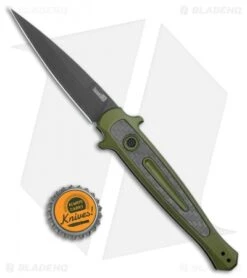 Kershaw Launch 8 Stiletto Automatic Knife Green/CF (3.5" Black) 9 Kershaw Launch 8 Stiletto Automatic Knife Green/CF (3.5" Black) -Blade HQ Kershaw Launch 8 Stiletto Auto Green CF Black KER7150OLBLK BHQ 109602 jr bottlecap