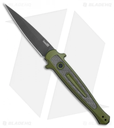 Kershaw Launch 8 Stiletto Automatic Knife Green/CF (3.5" Black) 3 Kershaw Launch 8 Stiletto Automatic Knife Green/CF (3.5" Black)