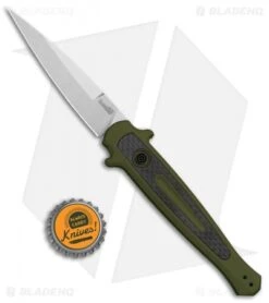 Kershaw Launch 8 Stiletto Automatic Knife Green/CF (3.5" Stonewash) 9 Kershaw Launch 8 Stiletto Automatic Knife Green/CF (3.5" Stonewash) -Blade HQ Kershaw Launch 8 Stiletto Auto Green CF SW KER7150OLSW BHQ 105833 jr bottlecap