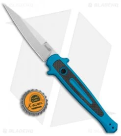 Kershaw Launch 8 Stiletto Automatic Knife Teal/CF (3.5" Stonewash) 9 Kershaw Launch 8 Stiletto Automatic Knife Teal/CF (3.5" Stonewash) -Blade HQ Kershaw Launch 8 Stiletto Auto Teal CF SW KER7150TEALSW BHQ 105834 jr bottlecap