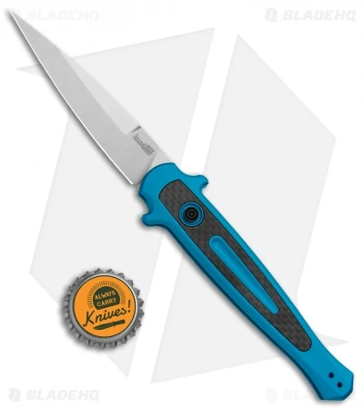 Kershaw Launch 8 Stiletto Automatic Knife Teal/CF (3.5" Stonewash) 6 Kershaw Launch 8 Stiletto Automatic Knife Teal/CF (3.5" Stonewash) - Image 4
