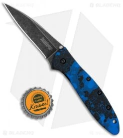 Kershaw Leek Spring Assisted Knife A/O Digital Blue (3" Black SW) 1660DBLU 9 Kershaw Leek Spring Assisted Knife A/O Digital Blue (3" Black SW) 1660DBLU -Blade HQ Kershaw Leek A O Digital Blue Blackwash KS1660DBLU BHQ 102811 jr bottlecap