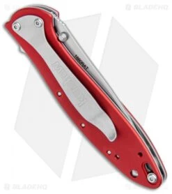 Kershaw Leek Assisted Opening Liner Lock Knife Red Snap On (3" Bead Blast) -Blade HQ Kershaw Leek Assited Opening LL Red Snap On BB KS1660RAT BHQ 99879 jr side