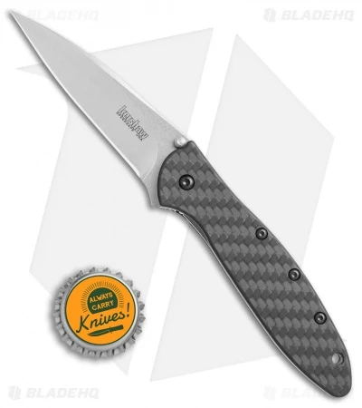 Kershaw Leek Assisted Opening Knife Carbon Fiber (3" Stonewash) 1660CF 6 Kershaw Leek Assisted Opening Knife Carbon Fiber (3" Stonewash) 1660CF - Image 4