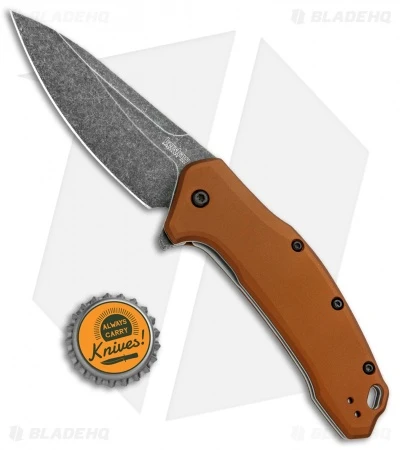 Kershaw Link Drop Point Knife Flat Dark Earth Aluminum (3.25" BlackWash) 6 Kershaw Link Drop Point Knife Flat Dark Earth Aluminum (3.25" BlackWash) - Image 4