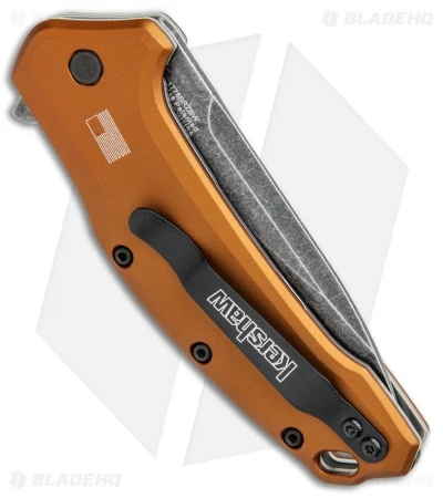 Kershaw Link Drop Point Knife Flat Dark Earth Aluminum (3.25" BlackWash Serr) 5 Kershaw Link Drop Point Knife Flat Dark Earth Aluminum (3.25" BlackWash Serr) - Image 3