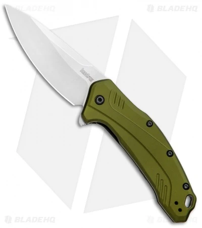 Kershaw Link 20CV Drop Point Knife Olive Al (3.25" Stonewash) 1776OLSW 3 Kershaw Link 20CV Drop Point Knife Olive Al (3.25" Stonewash) 1776OLSW
