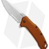 Kershaw Link Drop Point Knife Flat Dark Earth Aluminum (3.25" Stonewash Serr) -Blade HQ Kershaw Link Drop Point Flat Dark Earth Aluminum SW Serr BHQ 85192 er