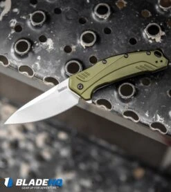 Kershaw Link 20CV Drop Point Knife Olive Al (3.25" Stonewash) 1776OLSW 12 Kershaw Link 20CV Drop Point Knife Olive Al (3.25" Stonewash) 1776OLSW -Blade HQ Kershaw Link Drop Point Knife Olive Aluminum Stonewash 20CV 1776OLSW BHQ 105987 kp step web