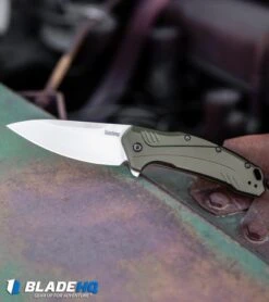 Kershaw Link 20CV Drop Point Knife Olive Al (3.25" Stonewash) 1776OLSW 13 Kershaw Link 20CV Drop Point Knife Olive Al (3.25" Stonewash) 1776OLSW -Blade HQ Kershaw Link Drop Point Knife Olive Aluminum Stonewash 20CV 1776OLSW BHQ 105987 kp truck web