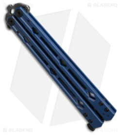 Kershaw Lucha Balisong Butterfly Knife Blue (4.5" Blackwash) 5150BLUBW -Blade HQ Kershaw Lucha Balisong Butterfly Knife Blue 4in BSW BHQ 117077 td side