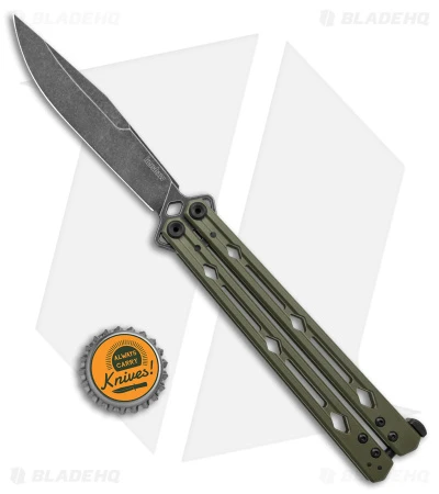 Kershaw Lucha Balisong Butterfly Knife OD Green (4.5" Blackwash) 5150ODBW 6 Kershaw Lucha Balisong Butterfly Knife OD Green (4.5" Blackwash) 5150ODBW - Image 4