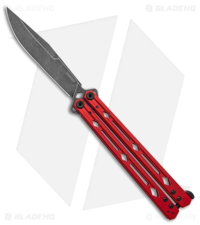 Kershaw Lucha Balisong Butterfly Knife Red (4.5" Blackwash) 5150RDBW 3 Kershaw Lucha Balisong Butterfly Knife Red (4.5" Blackwash) 5150RDBW