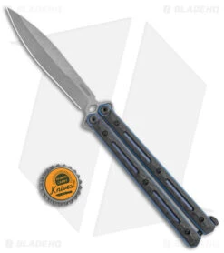 Kershaw Lucha Balisong Butterfly Knife Carbon Fiber/Ti (4.7" SW 20CV) 5150CF 9 Kershaw Lucha Balisong Butterfly Knife Carbon Fiber/Ti (4.7" SW 20CV) 5150CF -Blade HQ Kershaw Lucha CF Blue SW jr bottlecap