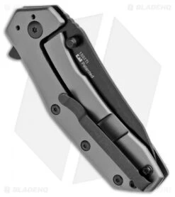 Kershaw Median Bead Blast A/O Frame Lock Knife Stainless Steel (3" Black) -Blade HQ Kershaw Median BB A O FL SS Black KS1551TI BHQ 100764 jr side